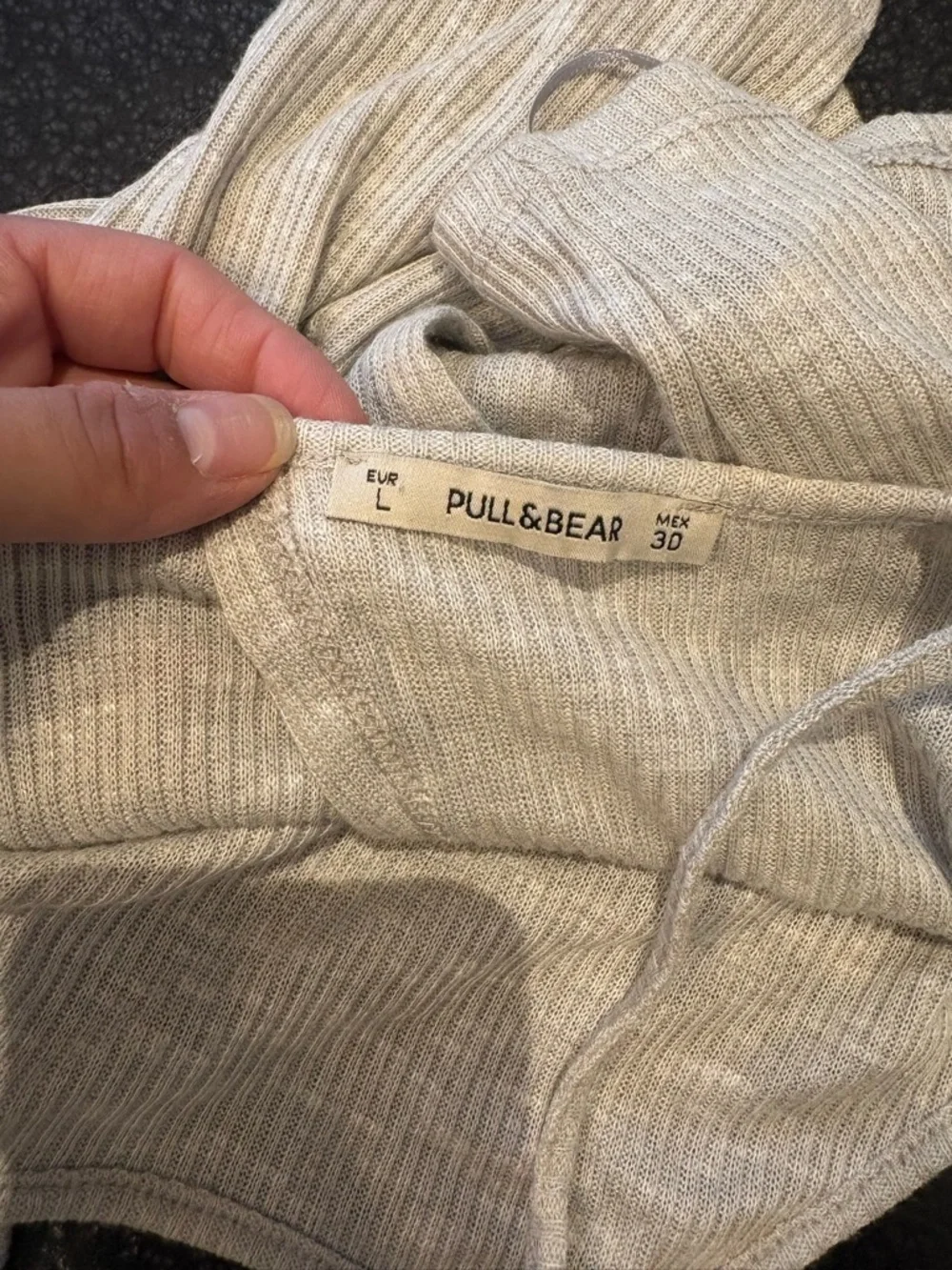 Pull&Bear Medium/Large Light Beige Ribbed Two-Piece Set - Picture 5 of 8